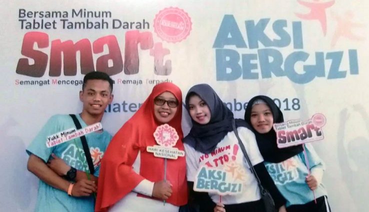 mengikuti aksi Kegiatan Minum Tablet Tambah Darah oleh Dinas kesehatan Klaten